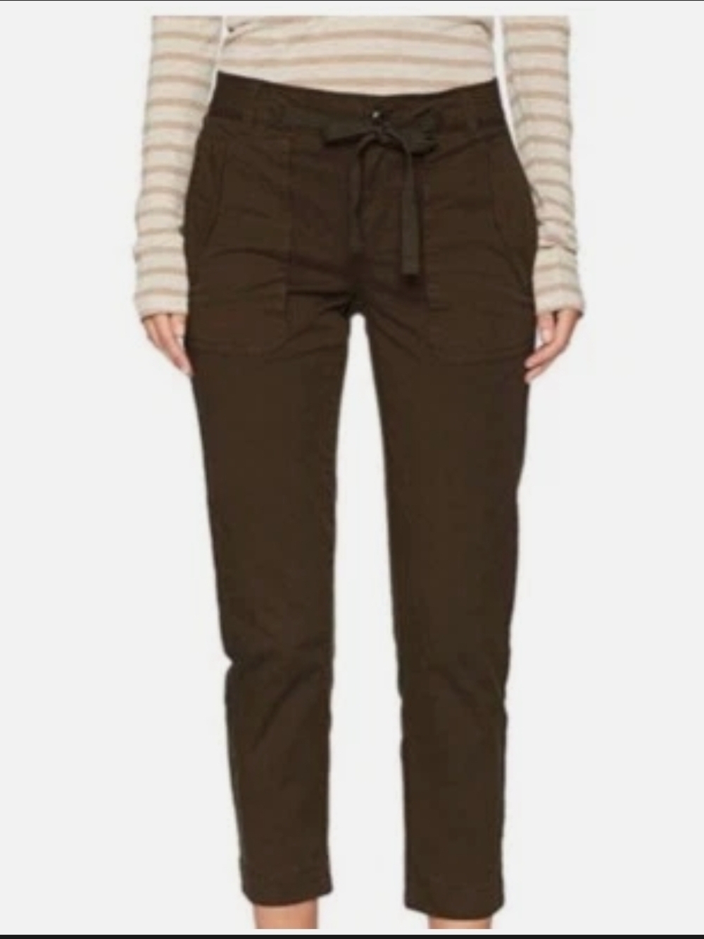 Vince Brown Cropped Drawstring Utility Pants